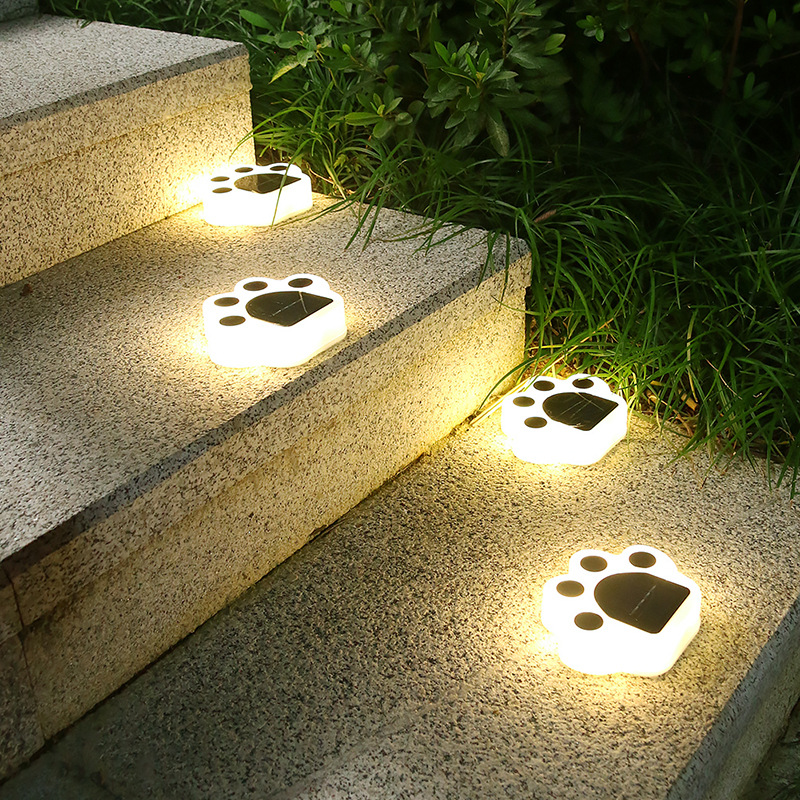 Solar LED Paw Garden Light