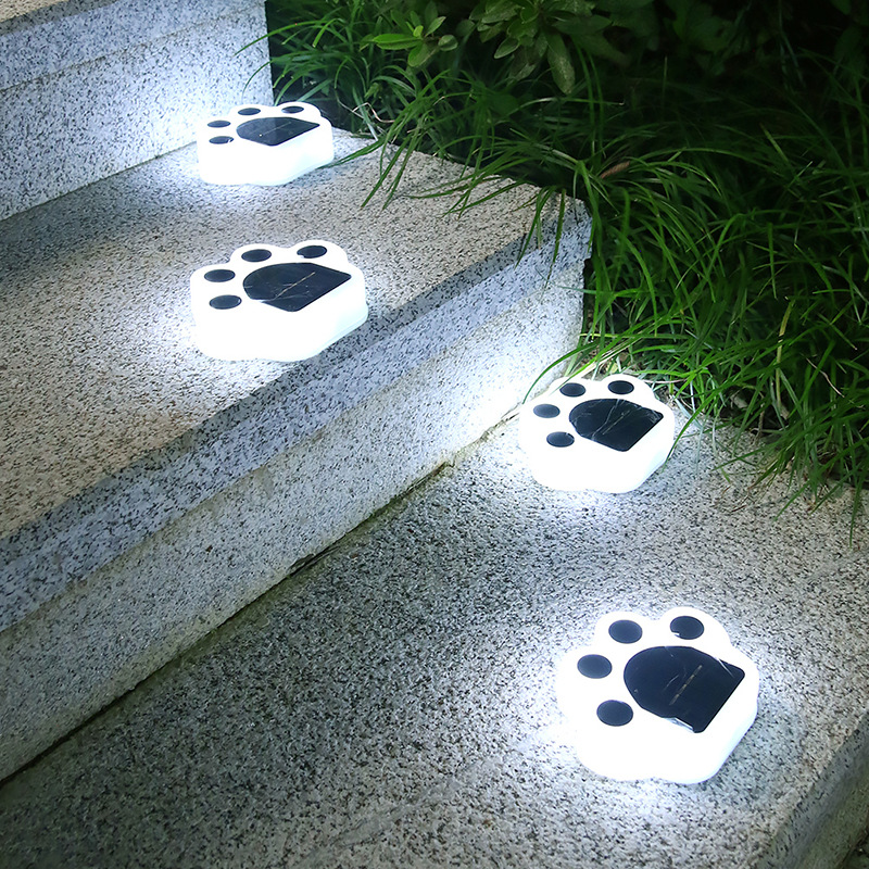 Solar LED Paw Garden Light