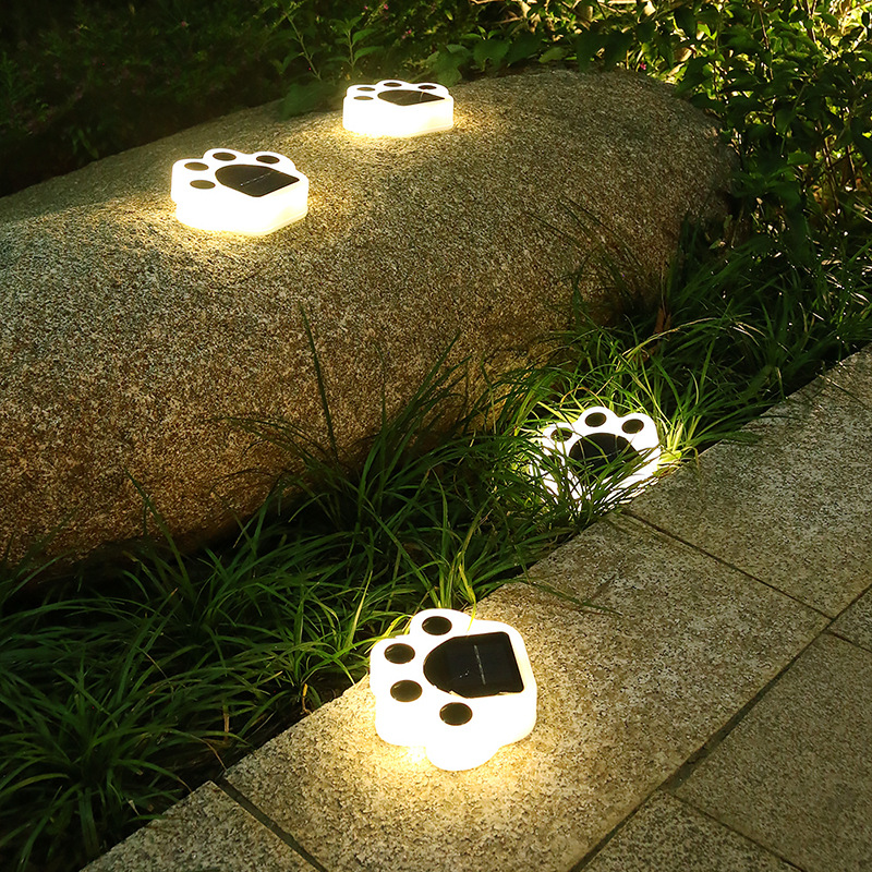 Solar LED Paw Garden Light