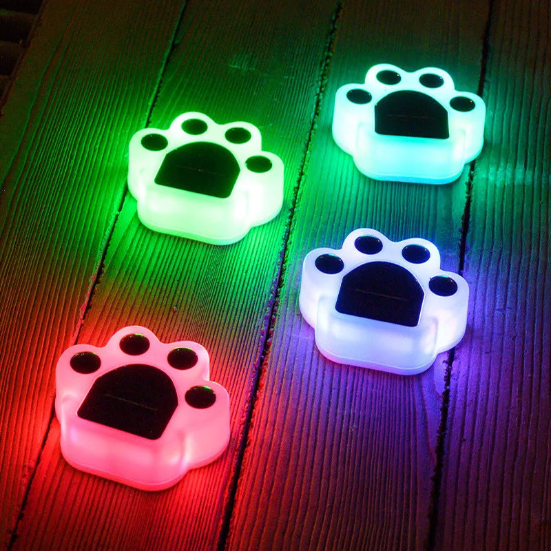 Solar LED Paw Garden Light